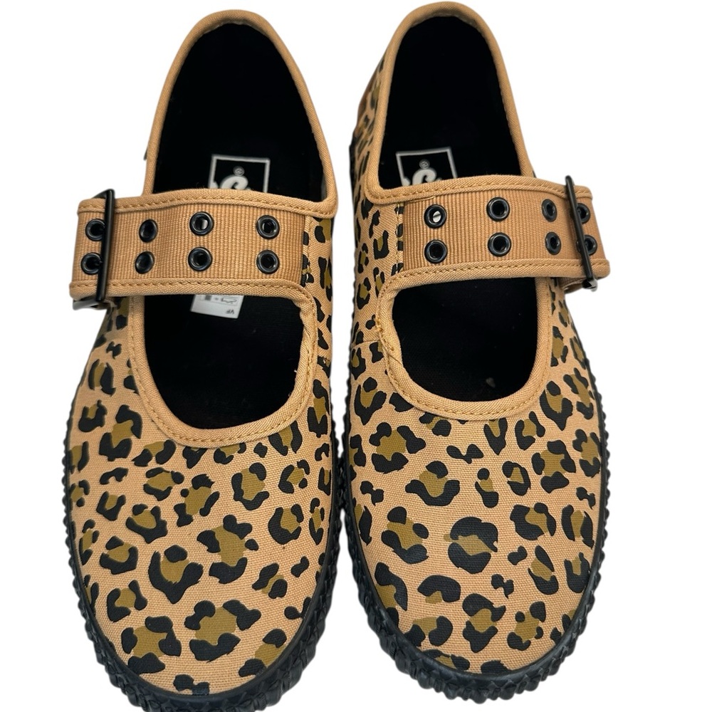 Vans Mary Jane Creeper Shoe in Leopard Brown. Sz: 8 - Picture 4 of 11